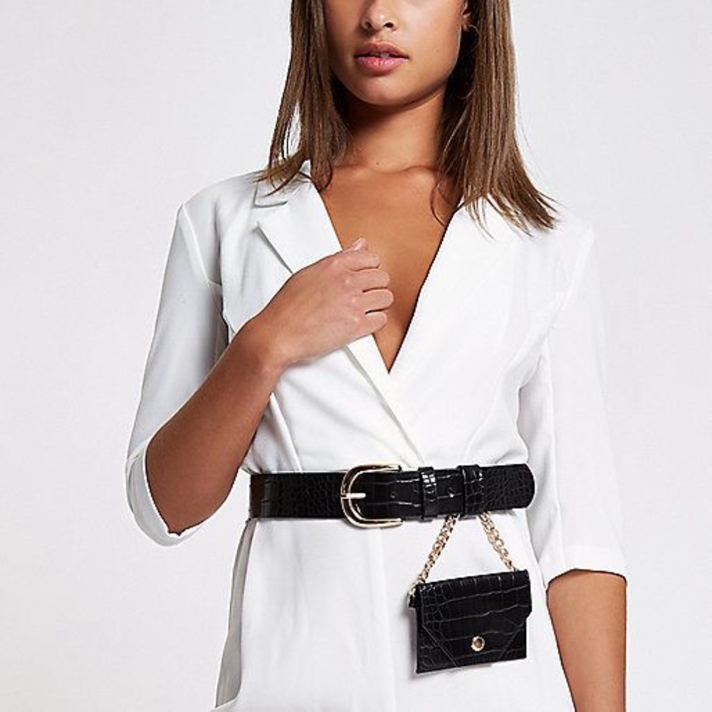 ISO river island women's black waist purse/belt